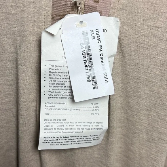 NWT USMC Desert MARPAT FROG Combat Shirt Size XL Regular - Picture 3 of 4